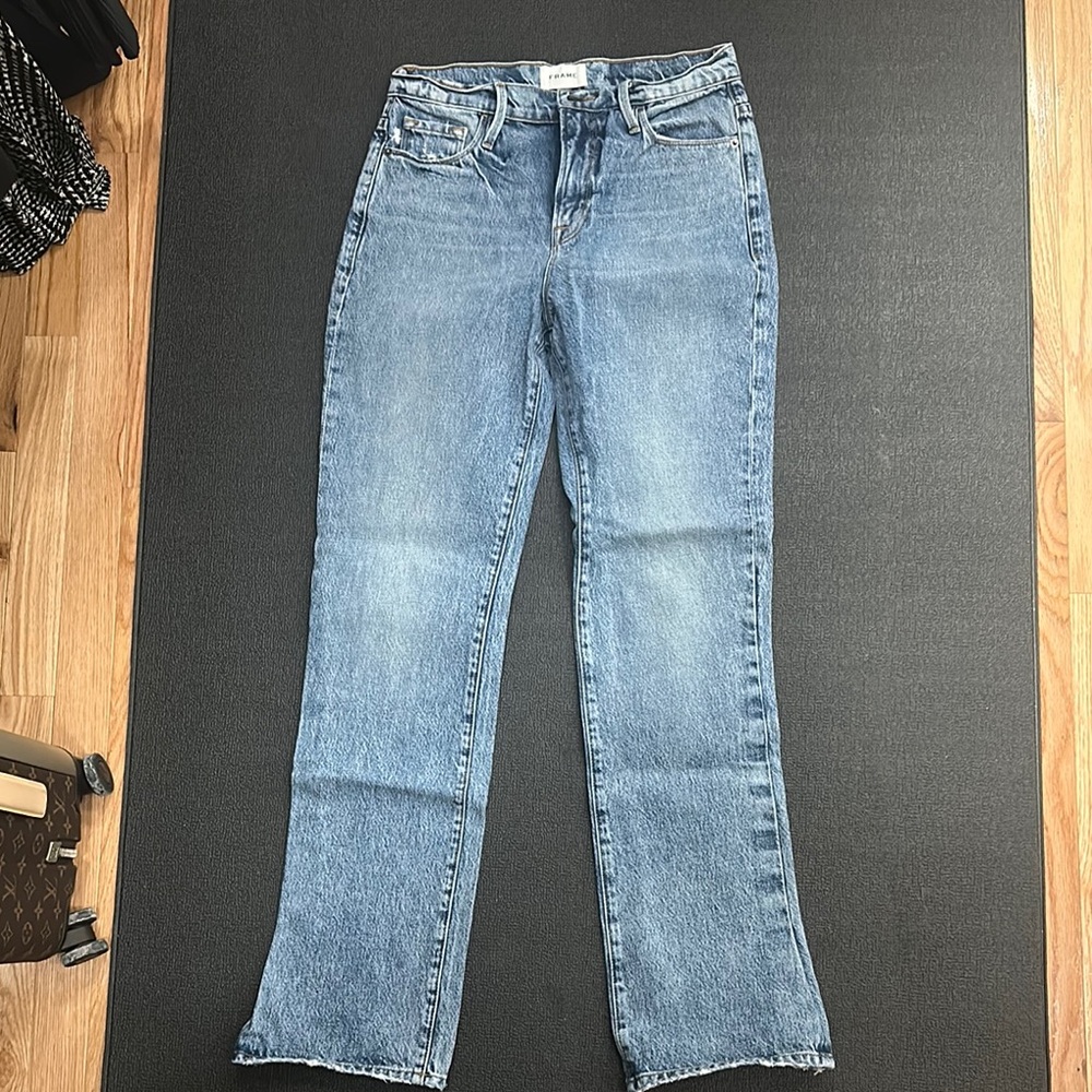 Frame Denim Light Blue Straight Leg Jeans